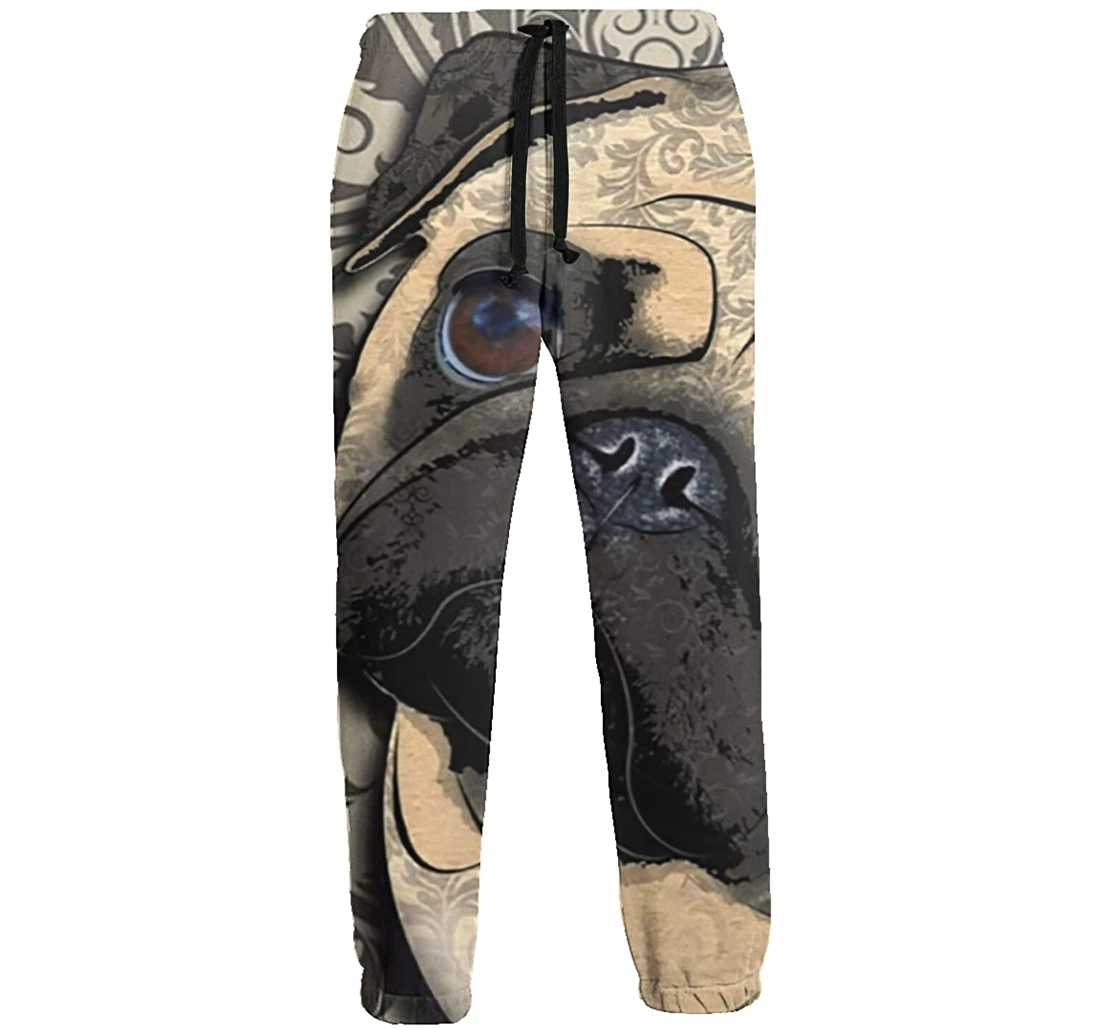 Cute Pug Dog Funny Sweatpants, Joggers Pants With Drawstring For Men, Women