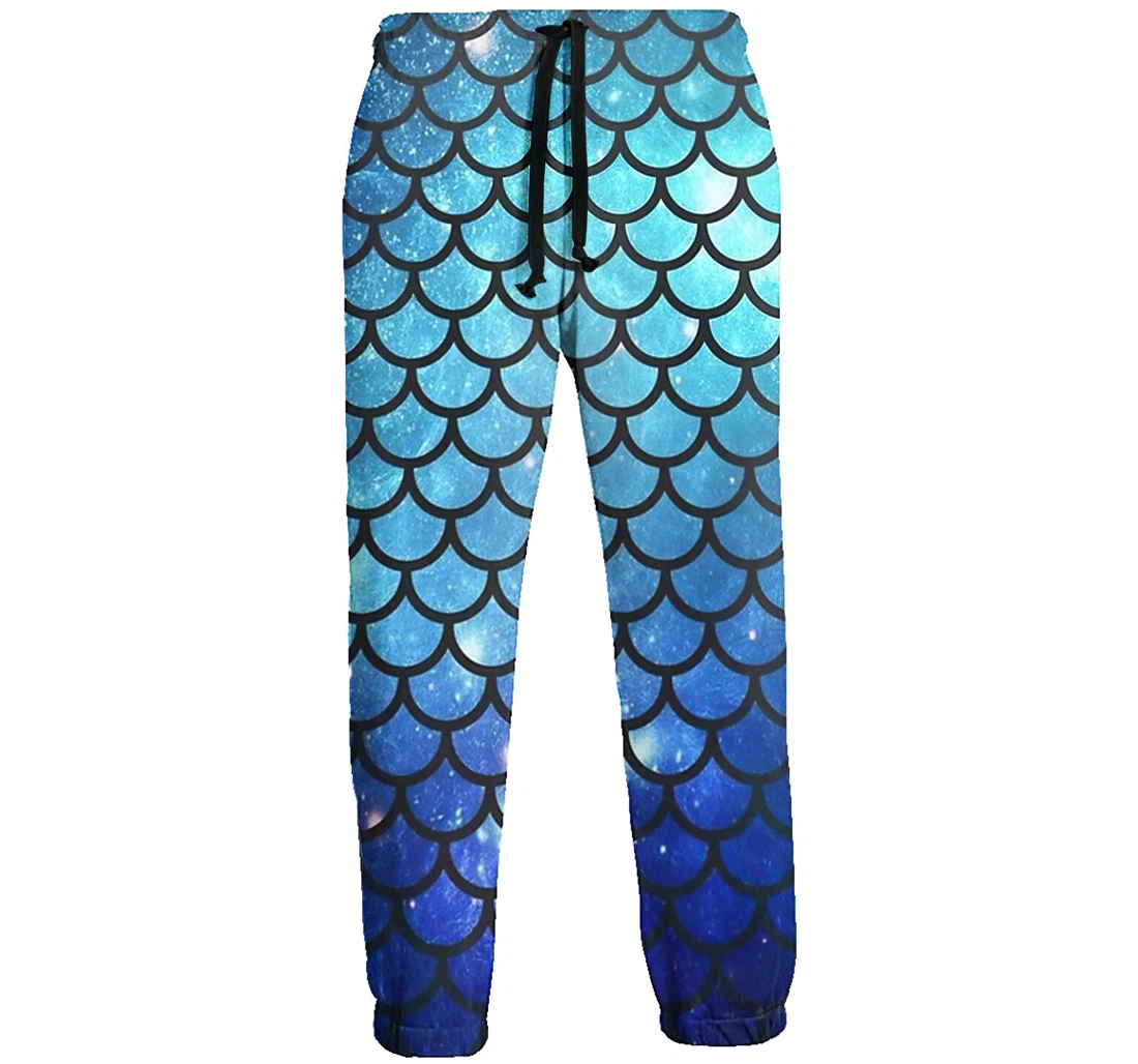 Mermaid Scales 5 Funny Sweatpants, Joggers Pants With Drawstring For Men, Women