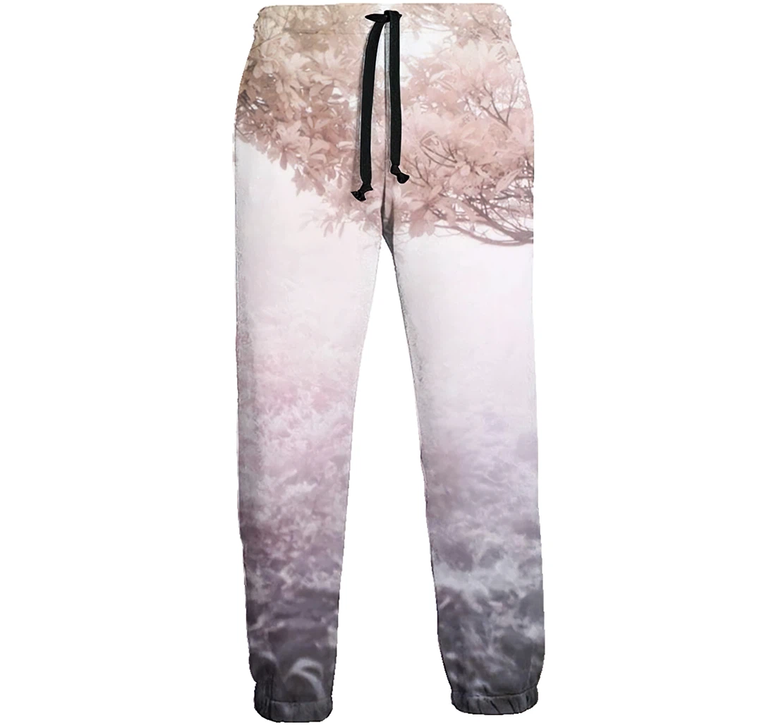 Personalized The Beautiful Pink Scenery Sweat Hip Hop Garment Spring Sweatpants, Joggers Pants With Drawstring For Men, Women