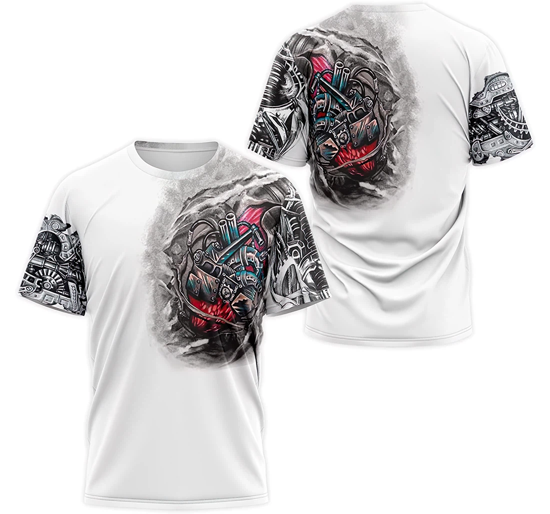 T-Shirt, Hoodie - Heart Machine Tattoo 3D Printed