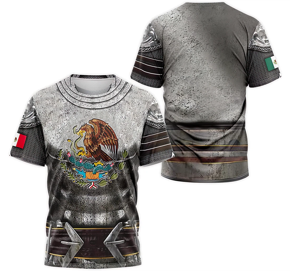 T-Shirt, Hoodie - Mexico Coat Of Arms Mexican Army Armor Knights Costume 3D Printed