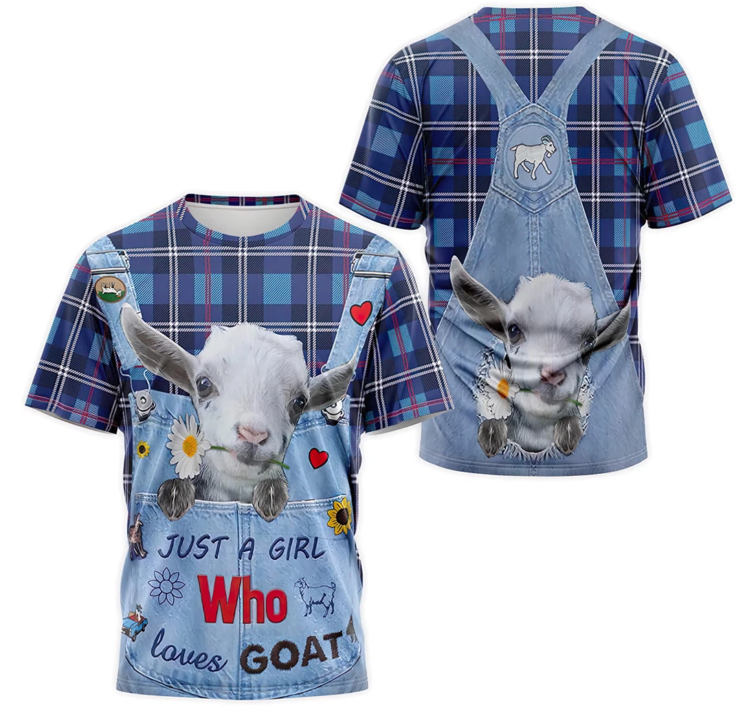 T-Shirt, Hoodie - Custom Name Just A Girl Who Loves Goat Farmer 3D Printed