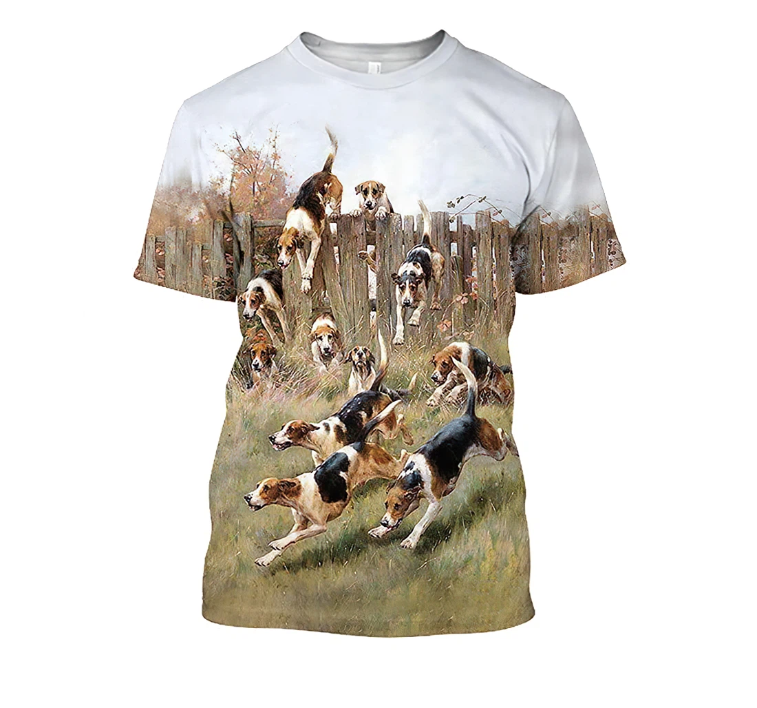 Harrier Foxhound Hunting Dog Shirts - 3D Printed T-shirt