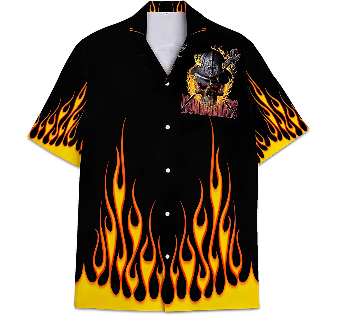 Ironworker 4 Pattern Short Tall Hawaiian Shirt, Button Up Aloha Shirt For Men, Women