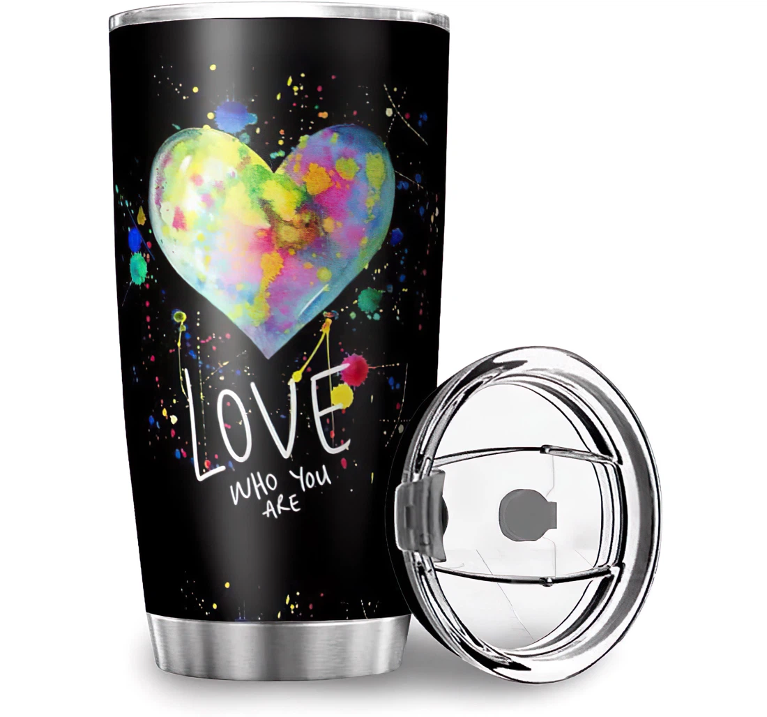 Graffiti Heart Love Who You Are Durable Print Cold & Hot Drinks Stainless Steel Tumbler Cup