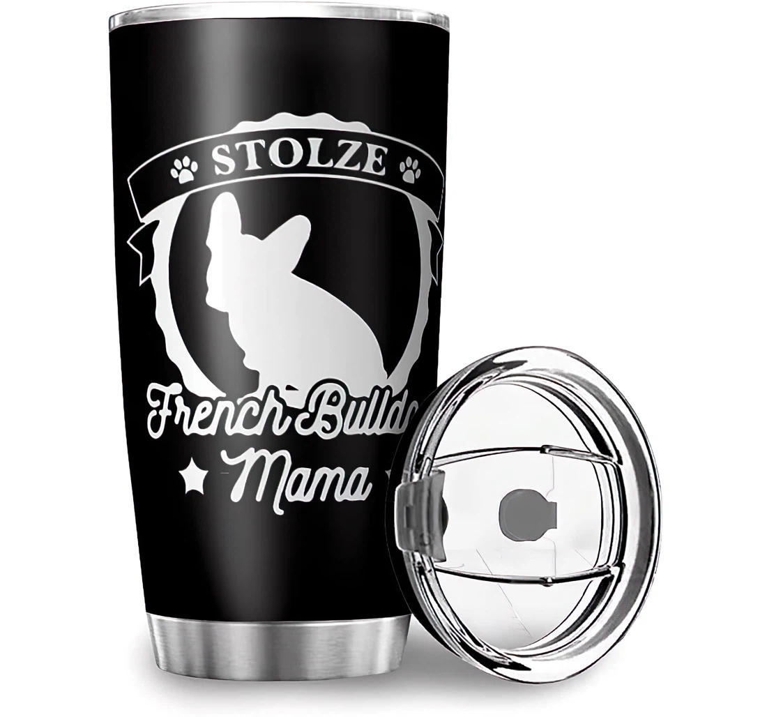 Stolze French Bulldog Mama Fun Car Husband Wife Stainless Steel Tumbler Cup