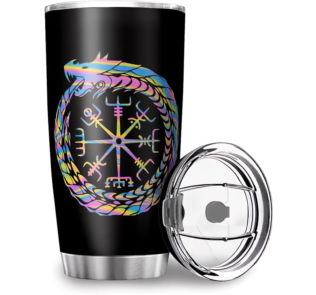 Custom Viking Dragon Printed Ice Drinks Stainless Steel Tumbler Cup