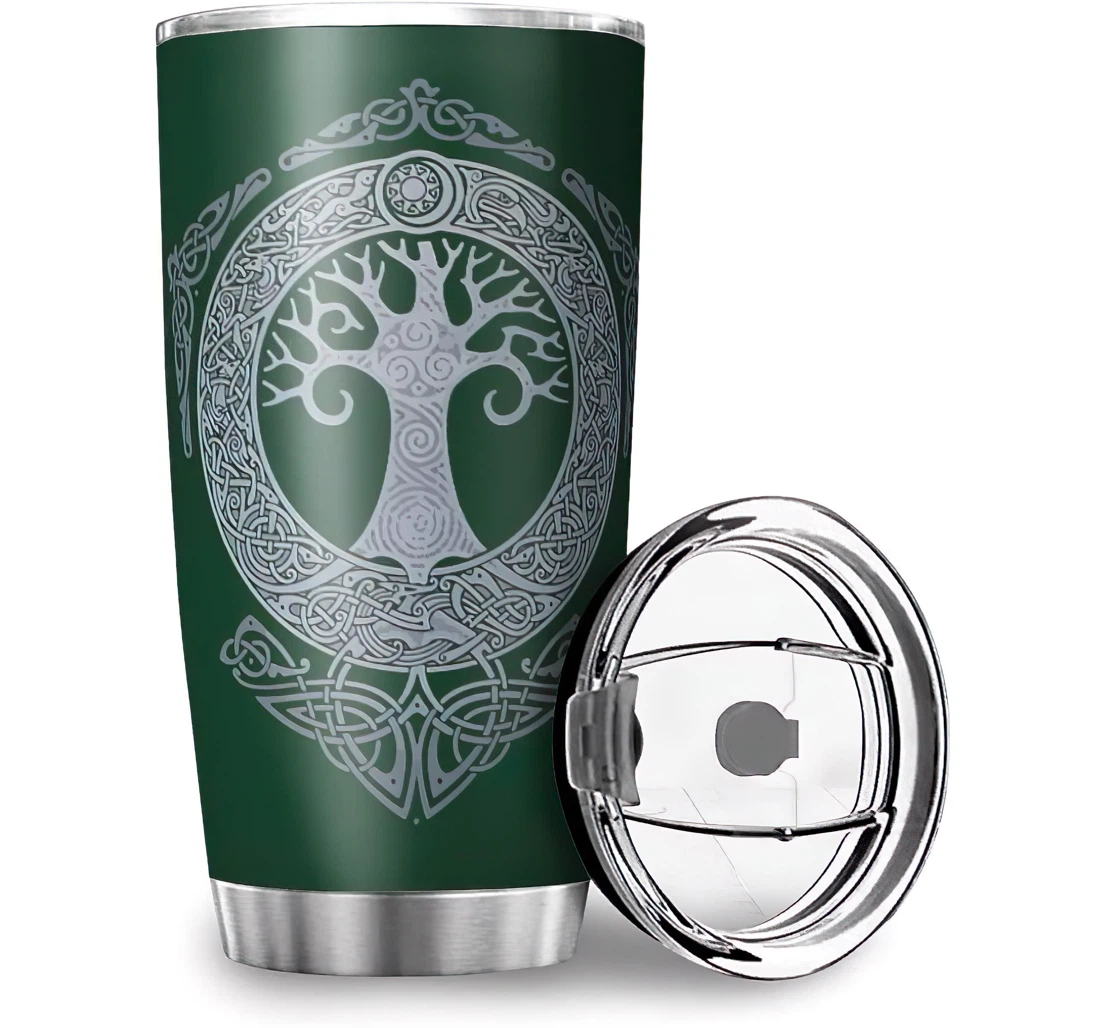 Unique Viking Yggdrasil Tree Of Life Parents Birthday Stainless Steel Tumbler Cup