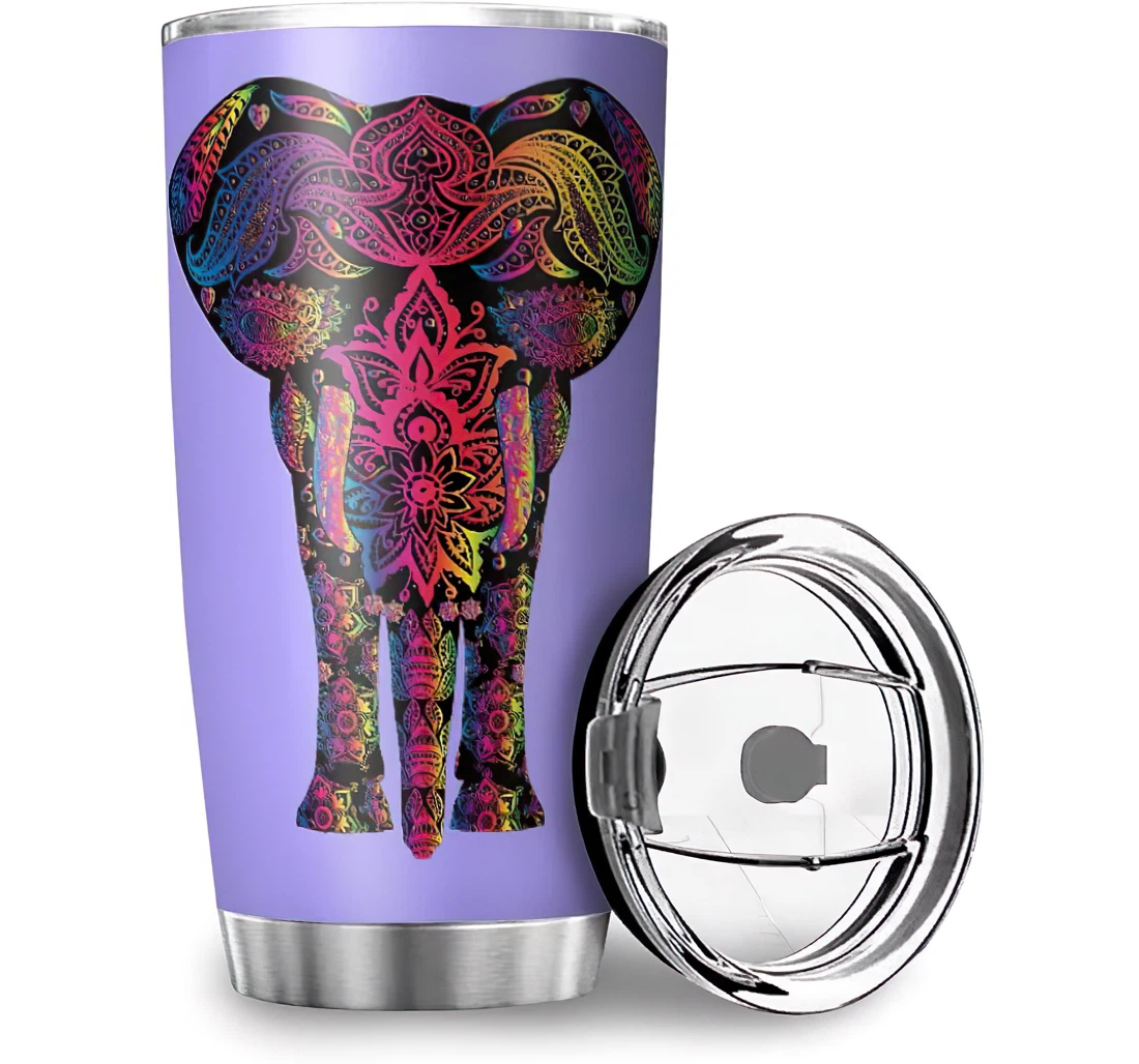 Custom Colorful Elephant Personalized Stainless Steel Tumbler Cup