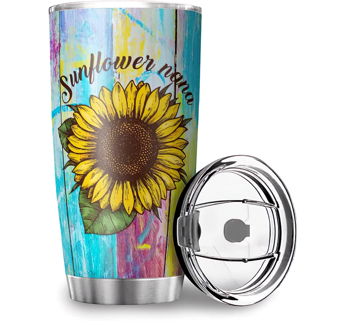 Personalized Sunflower Nana Car Home Office School Stainless Steel Tumbler Cup