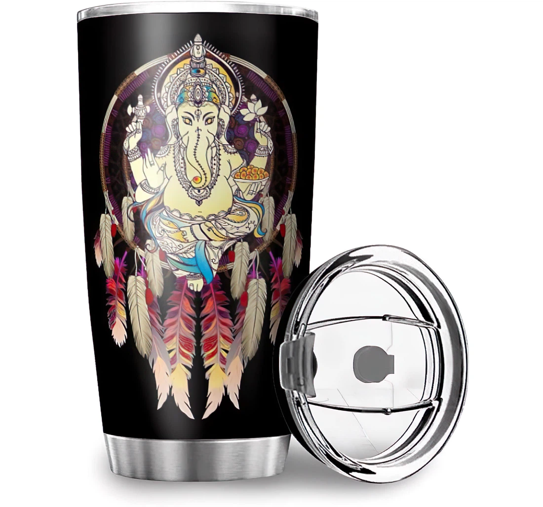 Fun Animal Elephant Dreamcatcher Print Home Office Car Stainless Steel Tumbler Cup