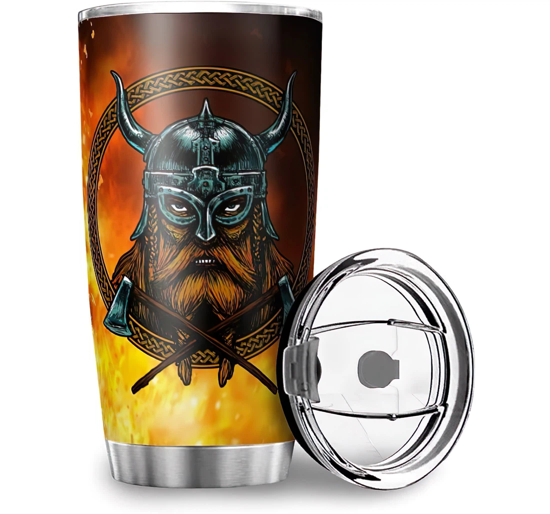 Personalized Viking Warrior Design Stainless Steel Tumbler Cup