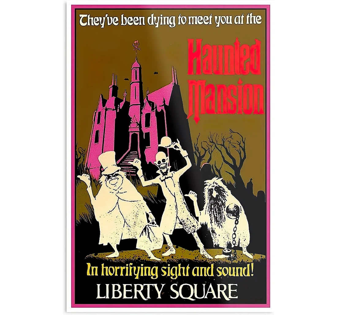 Poster, Canvas - Haunted Mansion Vintage Liberty Square Advertising The Best And Style Customize Print Framed Wall Art