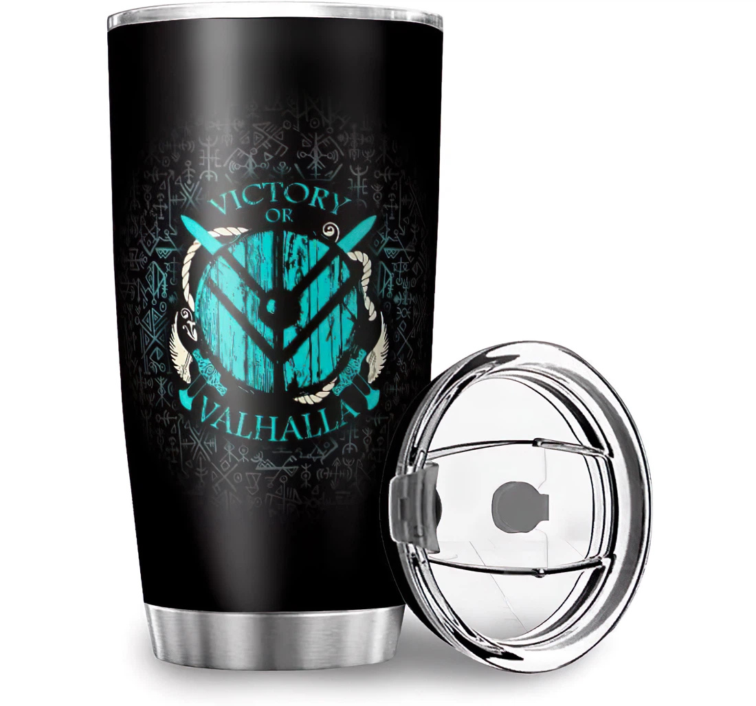 Fun Viking Victory Or Valhalla Design Mom Dad Stainless Steel Tumbler Cup