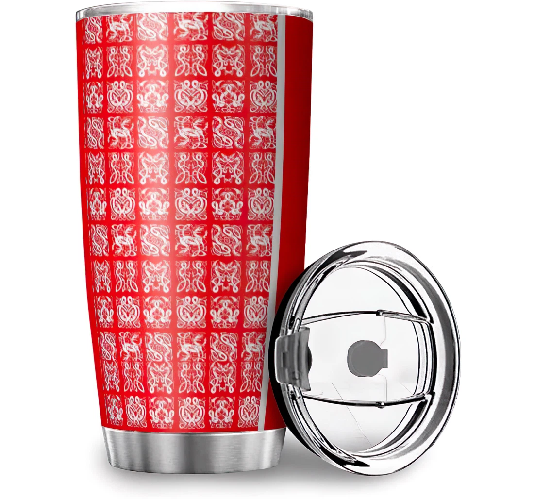 Funny Red Viking Tattoo Print Home Office Car Stainless Steel Tumbler Cup