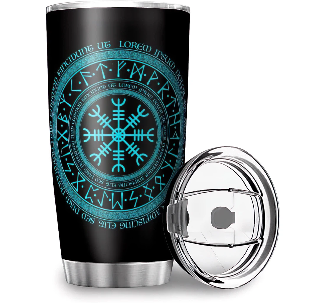 Funny Viking Runes Symbol Home Office School Stainless Steel Tumbler Cup