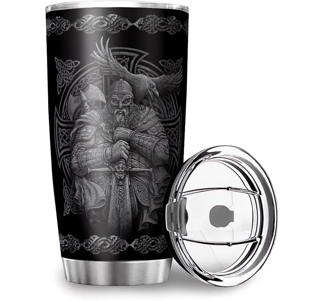 Funny Viking Sons Of Odin Valhalla Ravens Stainless Steel Tumbler Cup