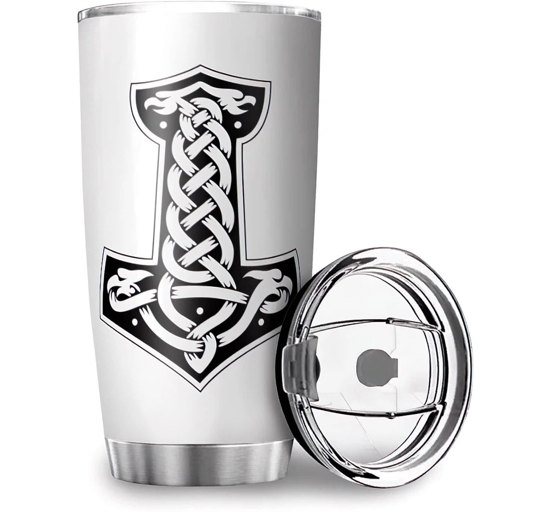 Personalized Viking Hammer Design Work Fitness Stainless Steel Tumbler Cup