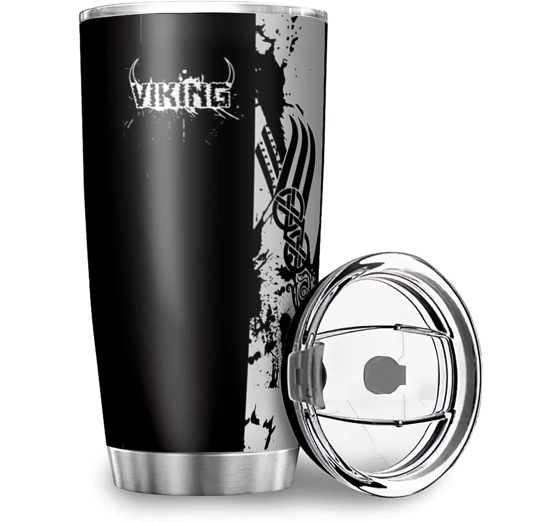 Fun Viking Symbol Print Car Home Office School Stainless Steel Tumbler Cup