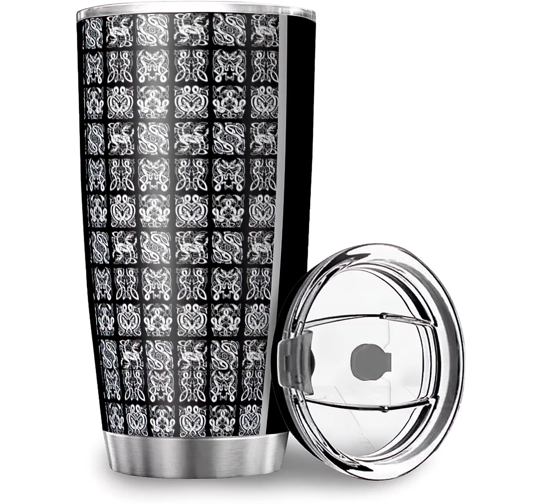 Personalized Viking Tattoo Print Personalized Stainless Steel Tumbler Cup