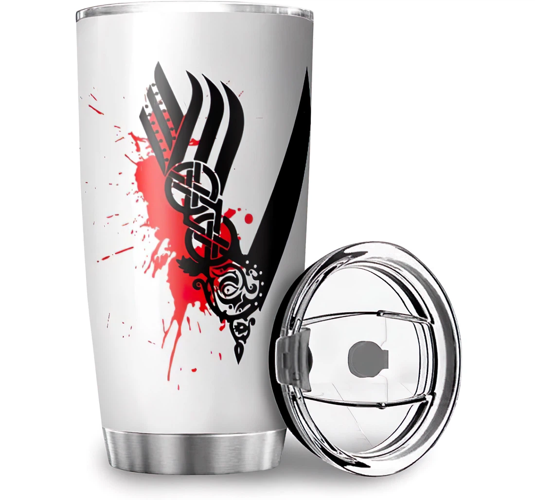 Funny Viking Symbol Print Car Cold & Hot Drinks Stainless Steel Tumbler Cup