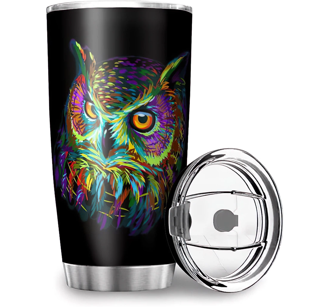 Funny I Just Freaking Love Owls Car Ice Drinks Stainless Steel Tumbler Cup