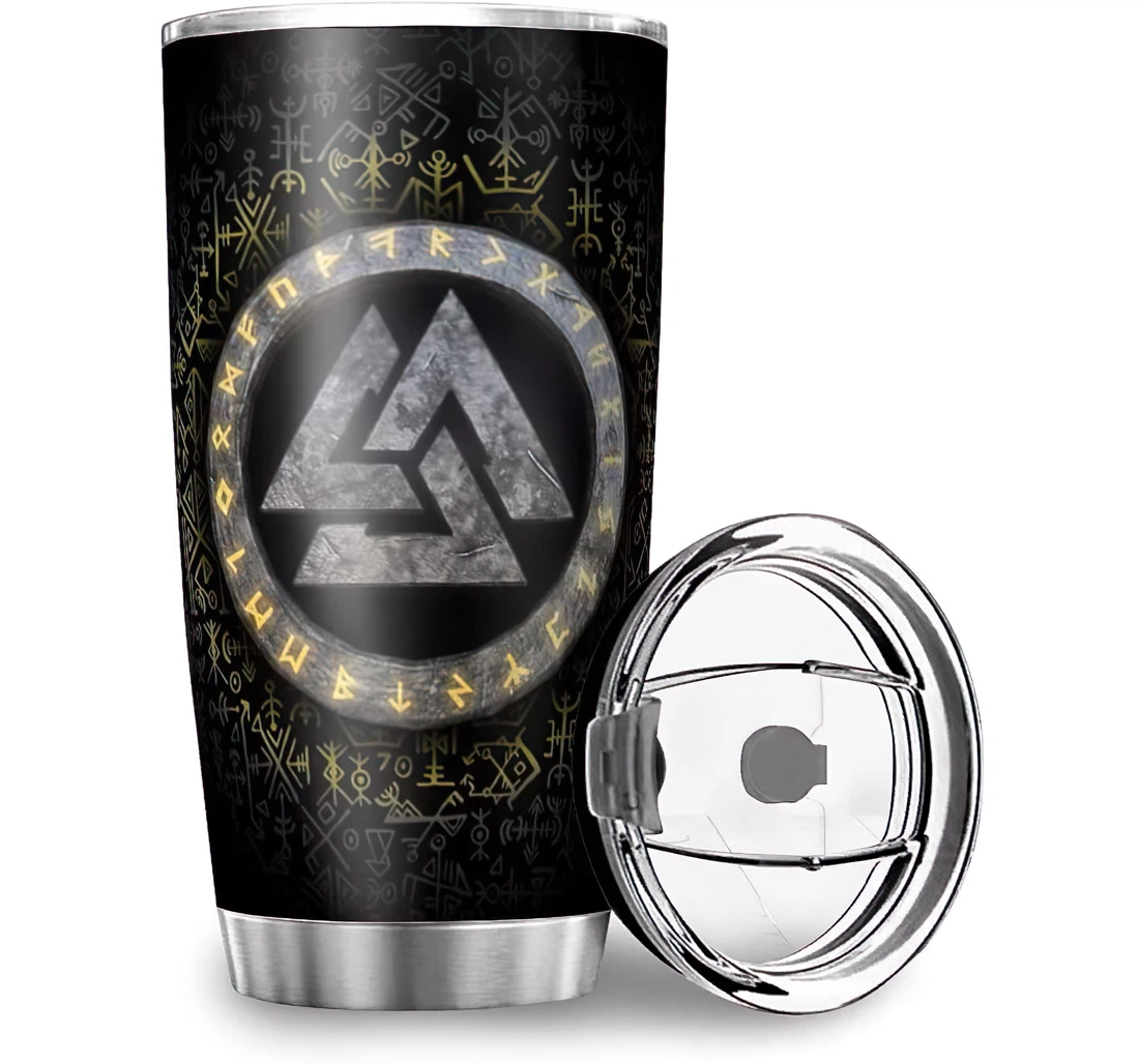 Funny Viking Rune Valknut Fathers Day Mothers Day Stainless Steel Tumbler Cup