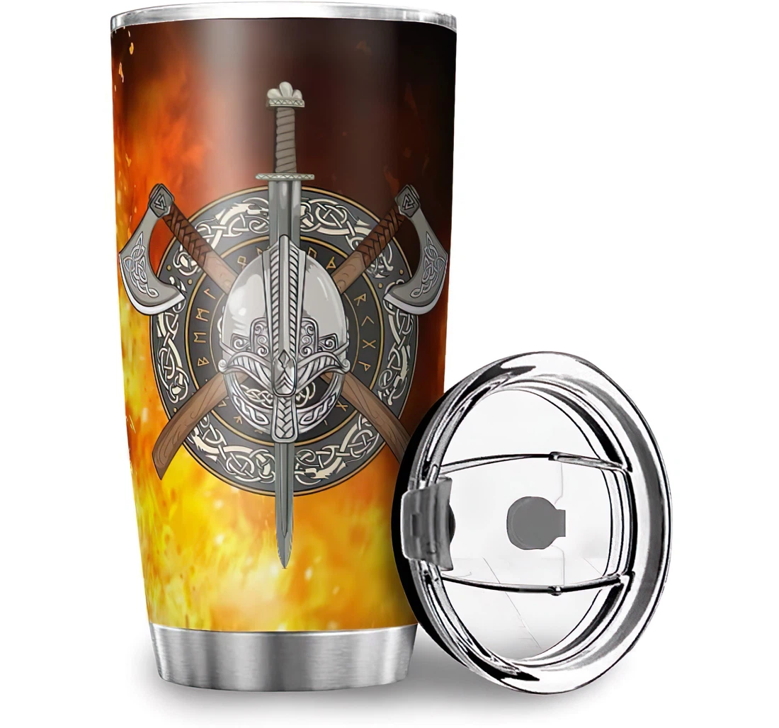 Custom Viking Warrior Printed Car Friend Friendship Stainless Steel Tumbler Cup