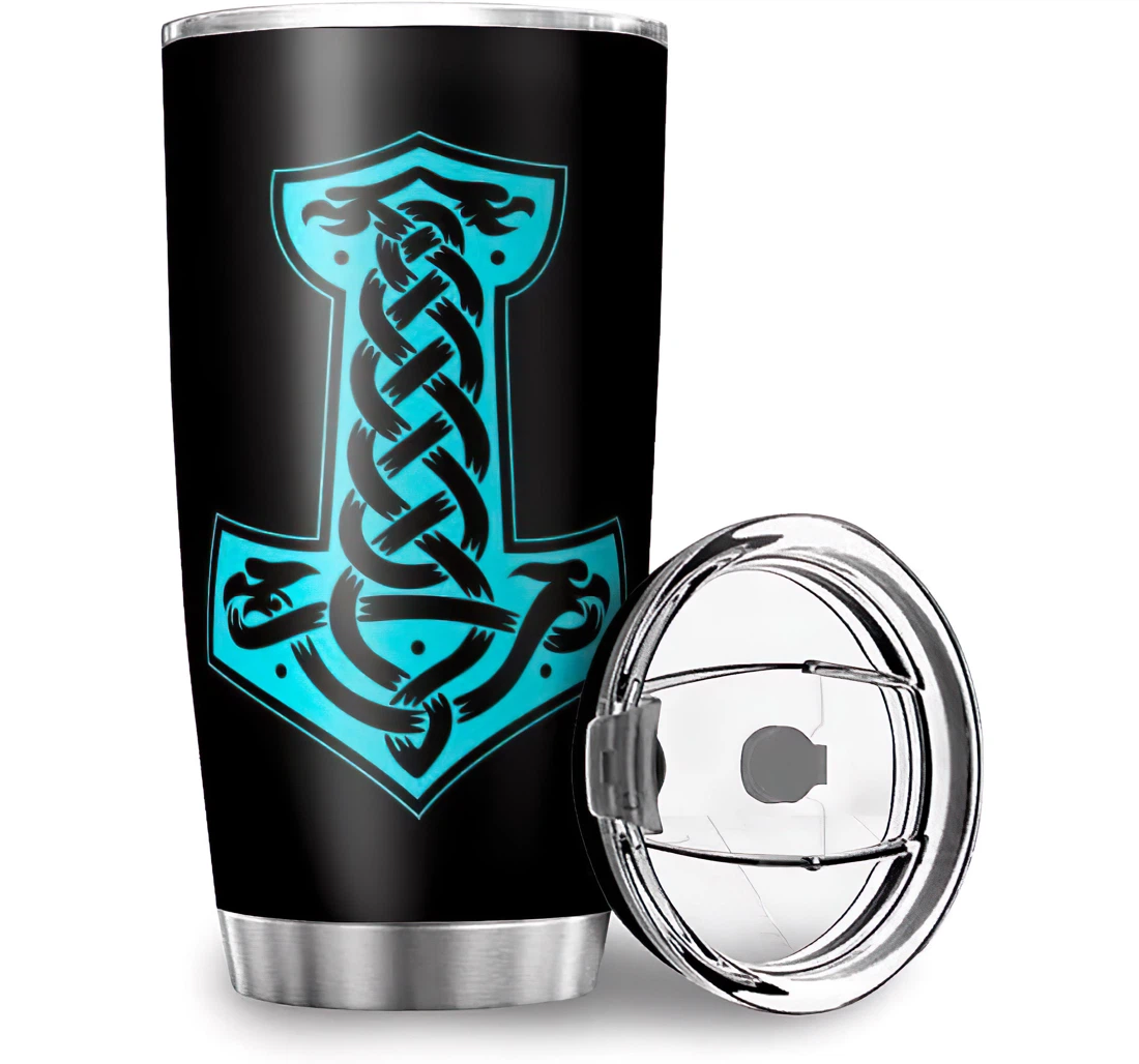 Personalized Viking Hammer Design Mom Dad Stainless Steel Tumbler Cup