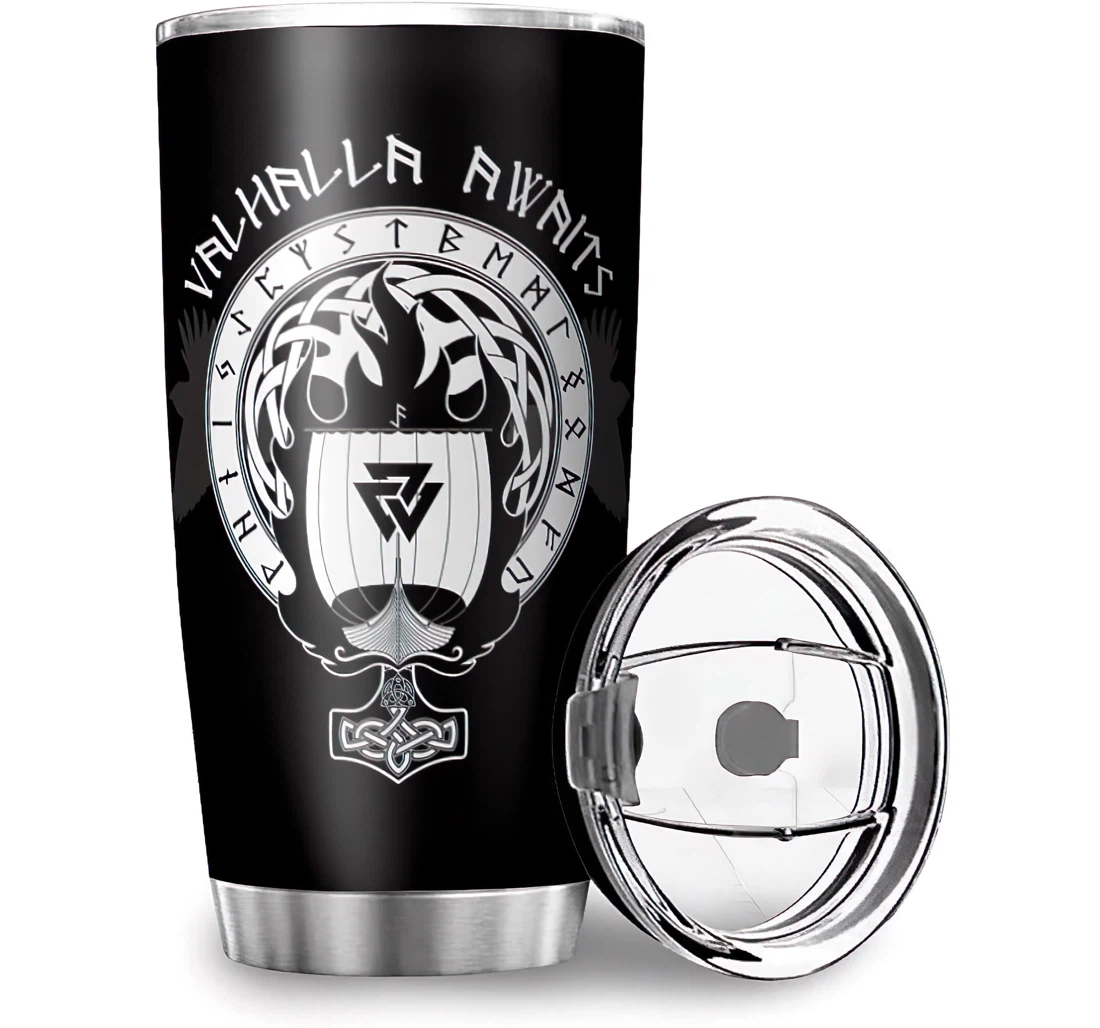 Custom Viking Boat Design Co-workers Office Stainless Steel Tumbler Cup