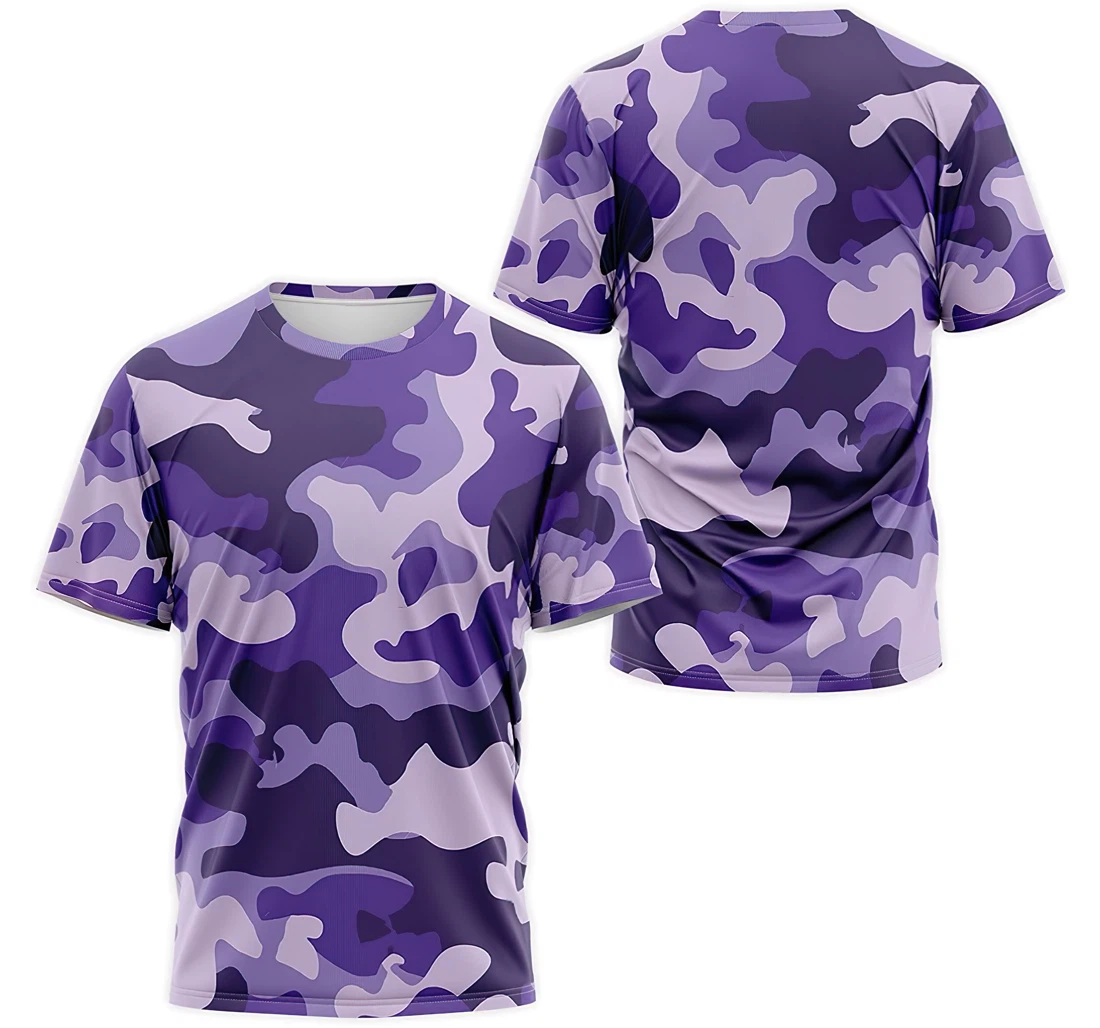 Personalized T-Shirt, Hoodie - Military Army Purple Camo 3D Printed