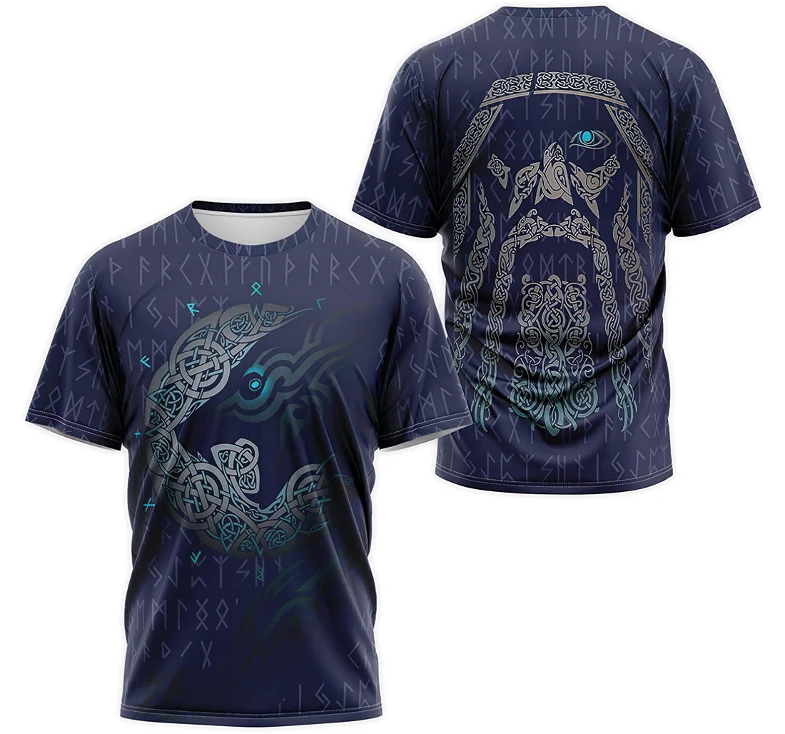 Personalized T-Shirt, Hoodie - Wolf Moon Ragnarok Fenrir Odin Norse Mythology 3D Printed