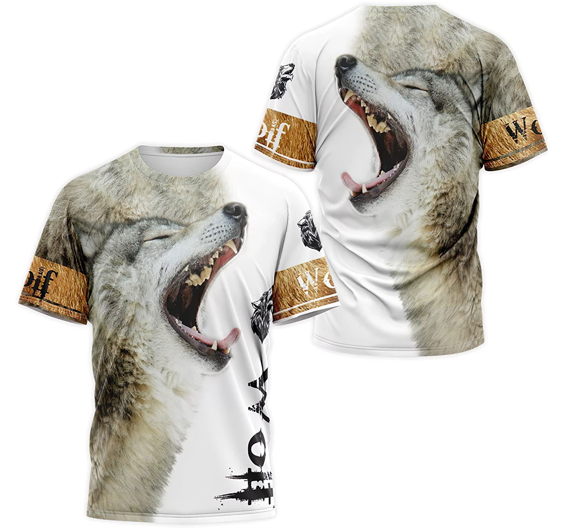 Personalized T-Shirt, Hoodie - Snow Howling Wolf Hair 3D Printed