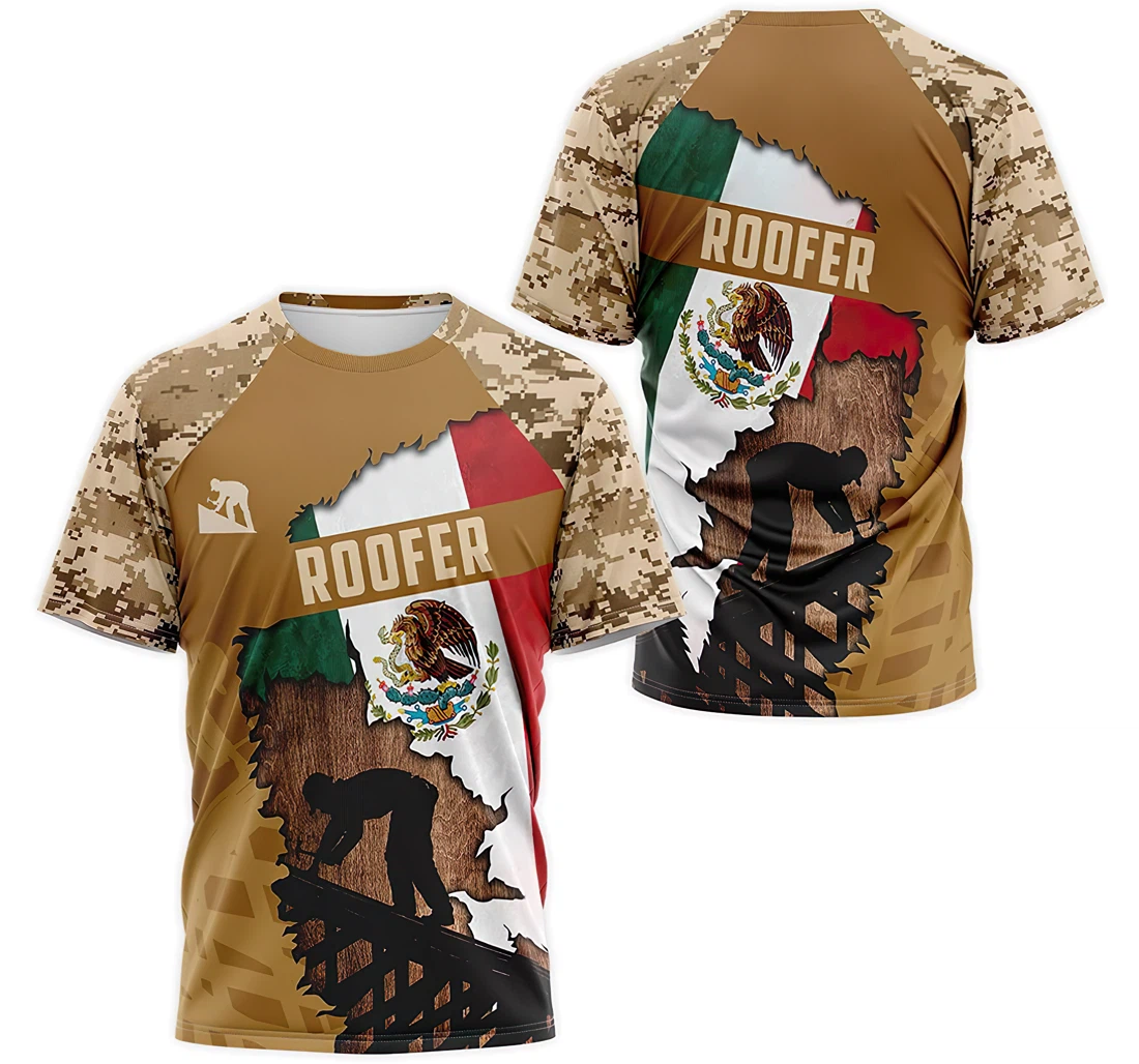 Personalized T-Shirt, Hoodie - Mexico Coat Of Arms Roofer Camo 3D Printed