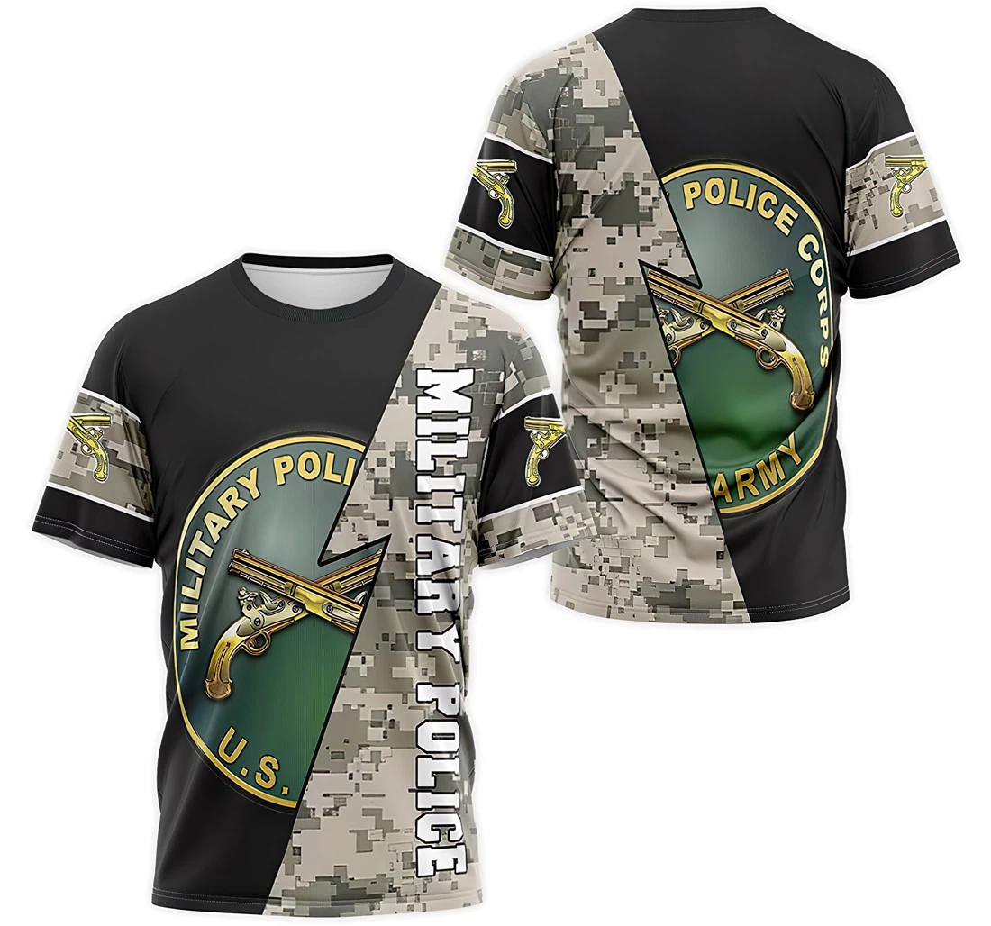 Personalized T-Shirt, Hoodie - Military Police Army Us Camo 3D Printed