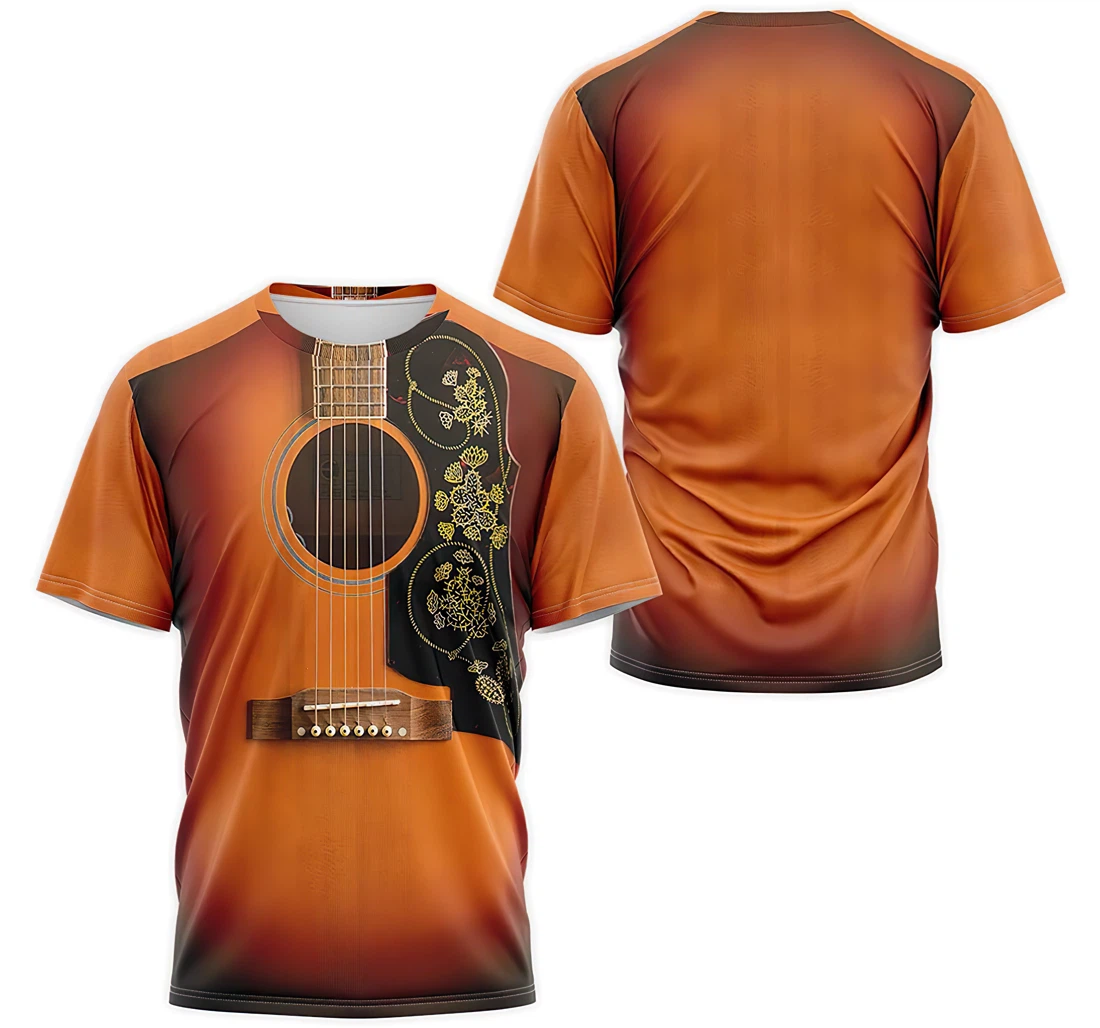 Personalized T-Shirt, Hoodie - Brow Wood Guitar 3D Printed