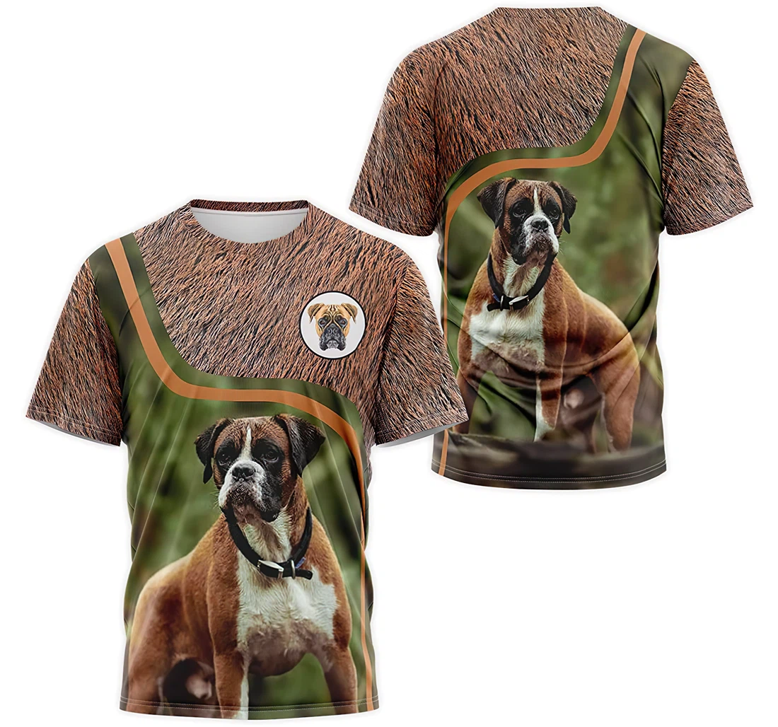 Personalized T-Shirt, Hoodie - Brown Boxer Dog 3D Printed