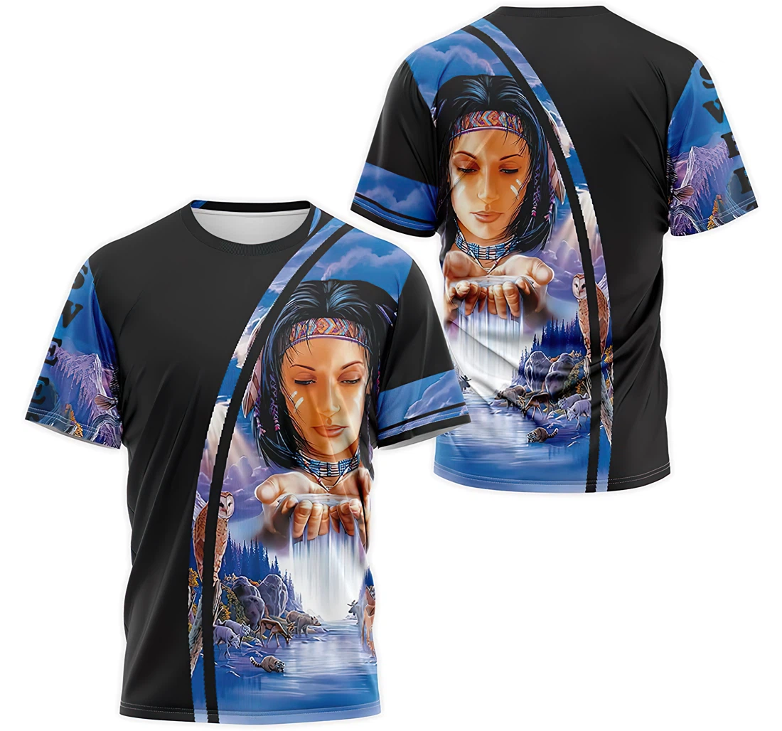 T-Shirt, Hoodie - Custom Name Native American Girl 3D Printed