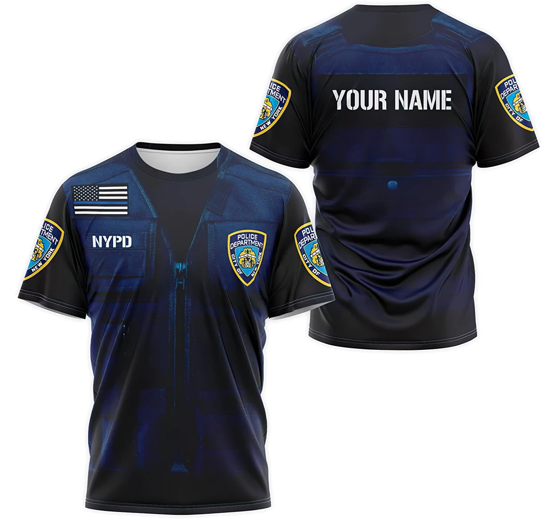 Personalized T-Shirt, Hoodie - Cutom Name Armor Nypd Police Costume 3D Printed