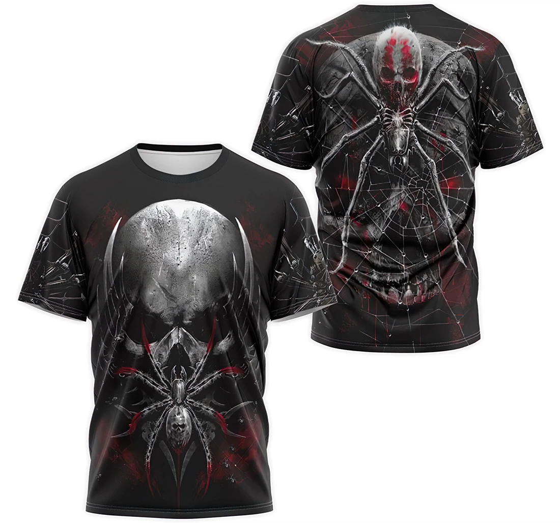 Personalized T-Shirt, Hoodie - Skull Spider Red Eyes 3D Printed