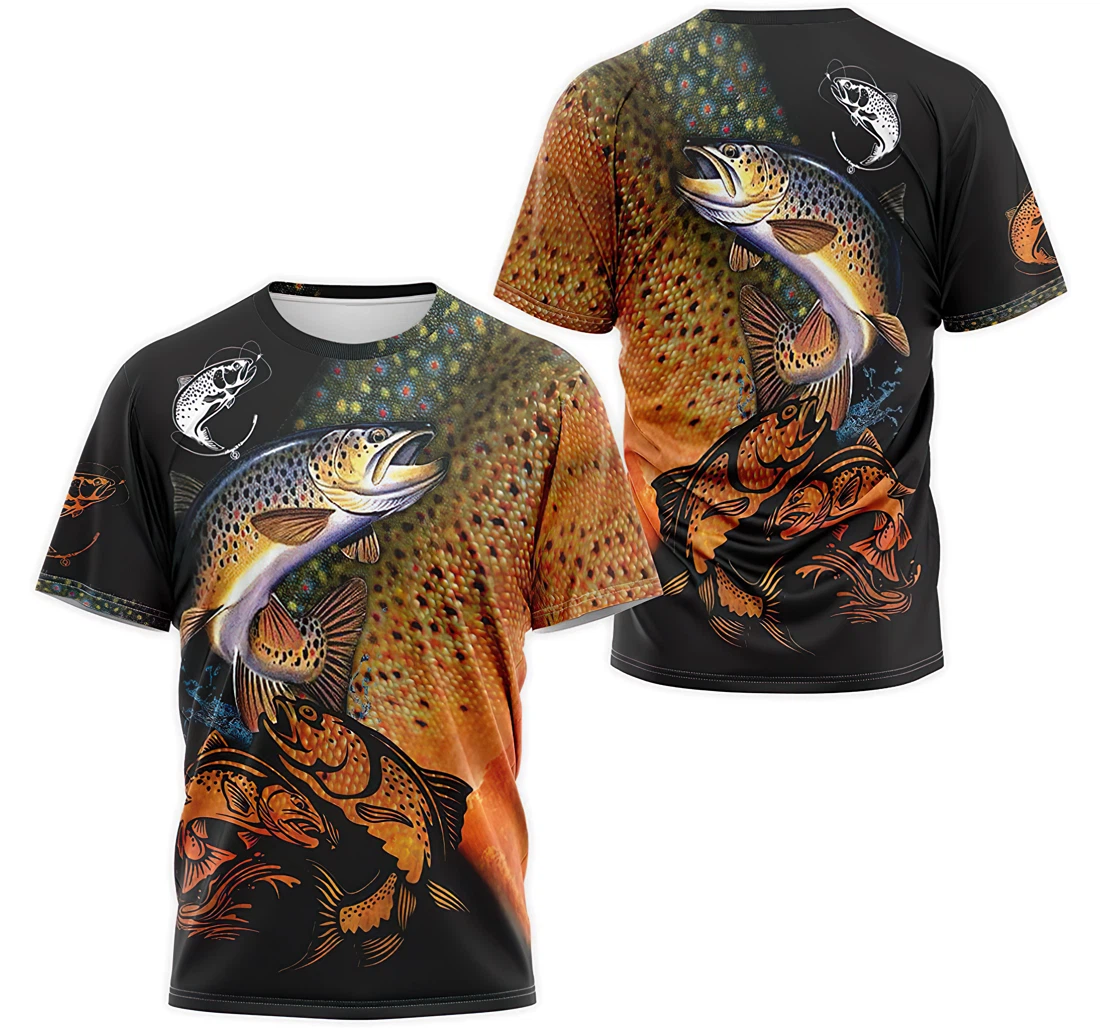 Personalized T-Shirt, Hoodie - Trout Fishing Fins Seamless Pattern 3D Printed