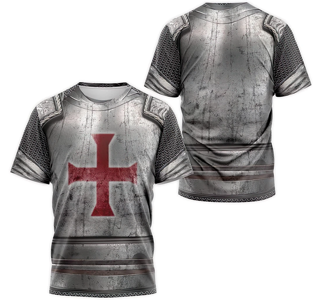 Personalized T-Shirt, Hoodie - Armor Knights Templar Costume 3D Printed