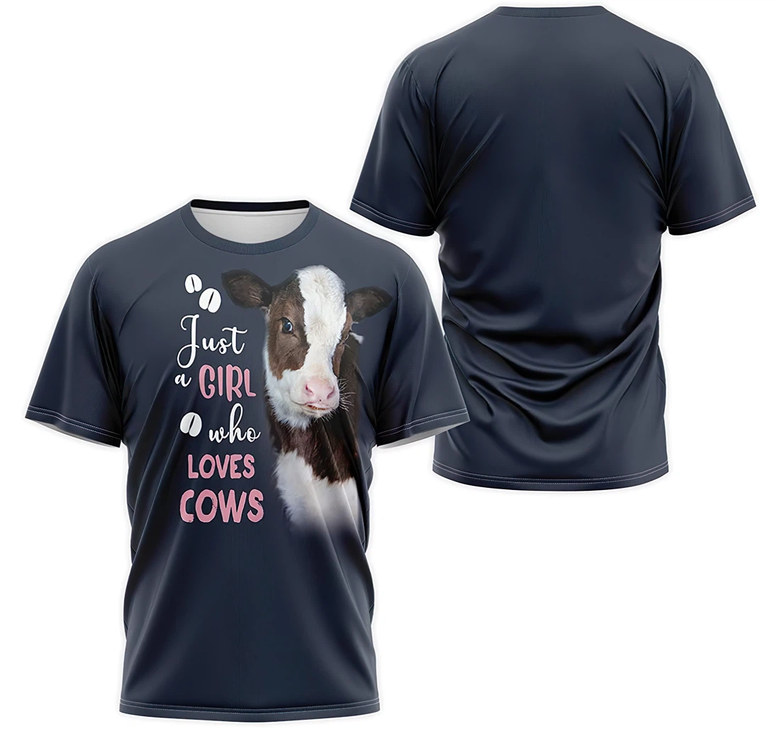 Personalized T-Shirt, Hoodie - Just A Girl Who Loves Cows 3D Printed