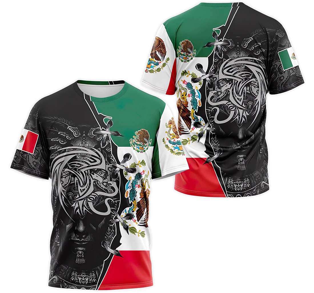 Personalized T-Shirt, Hoodie - Mexico Coat Of Arms Aztec Warrior Pattern 3D Printed