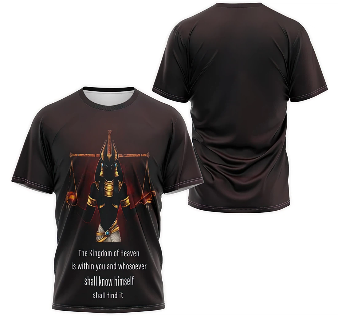 Personalized T-Shirt, Hoodie - Libara Of Anubis God Egyptian The Kingdom Of Heaven Is Within You And Whosoever Shall Know Himself Shall Find It 3D Printed