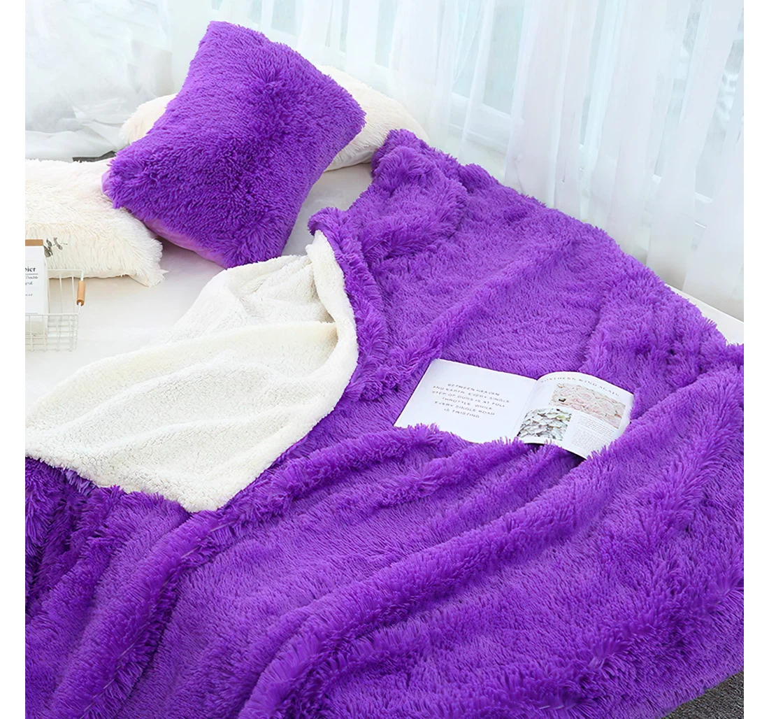 Throw Blanket, Quilt - Thick Double-sided Supplies Office Long Wool Winter Warmth And Leisure Shawl Children Suitable Any Occasion Sherpa Fleece