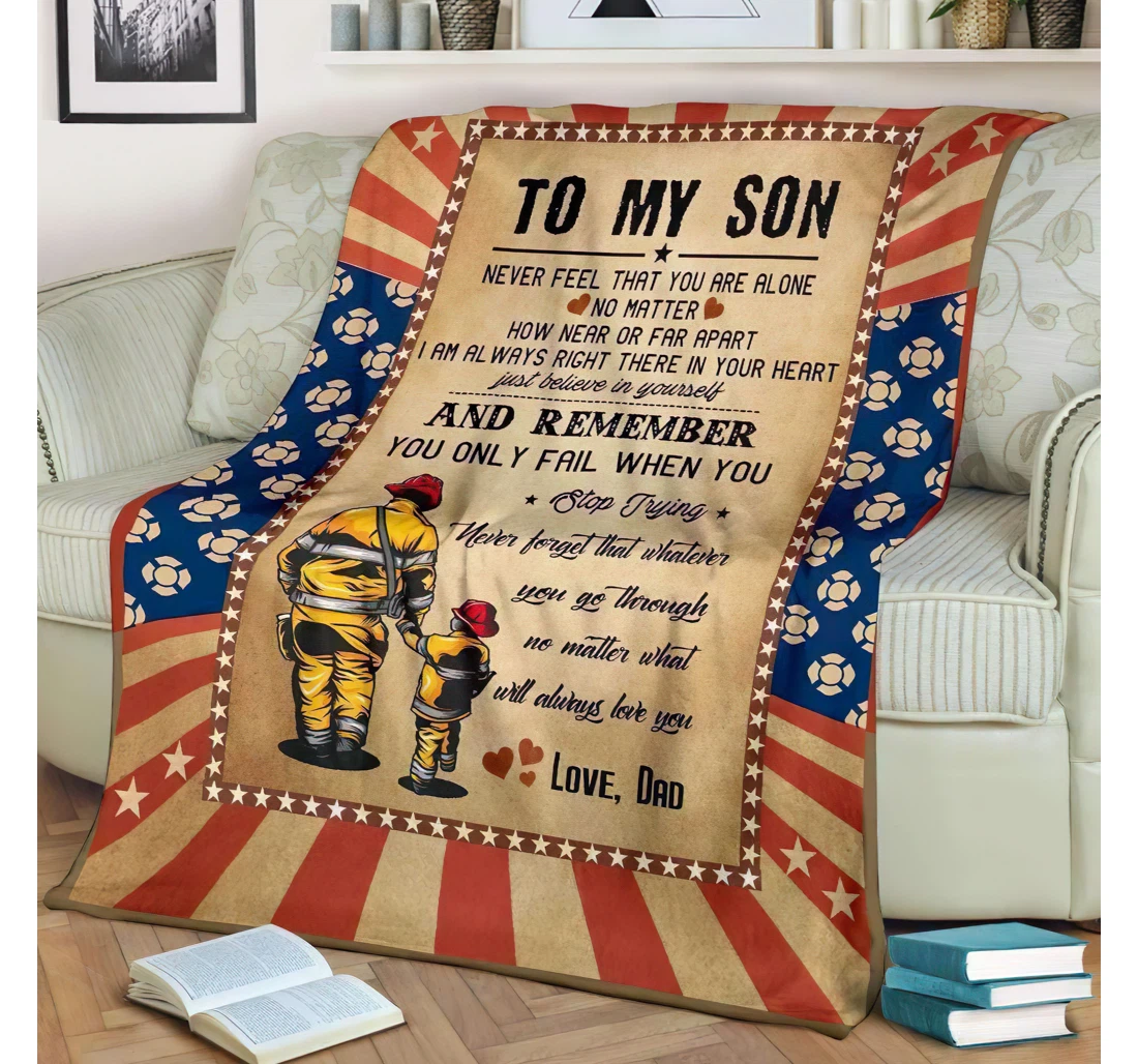 Throw Blanket, Quilt - Personalized Gifts To My Son Never Feel That You Are Alone No Matter How Near Or Far Apart Gifts Great Ideas Sherpa Fleece