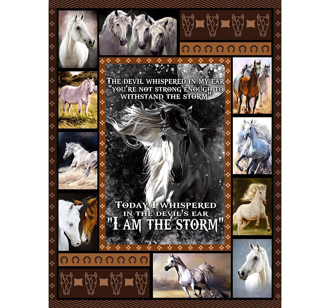 Throw Blanket, Quilt - Personalized Gifts To Day I Whispered In The Devil's Ear I Am The Storm Gifts Great Ideas Sherpa Fleece