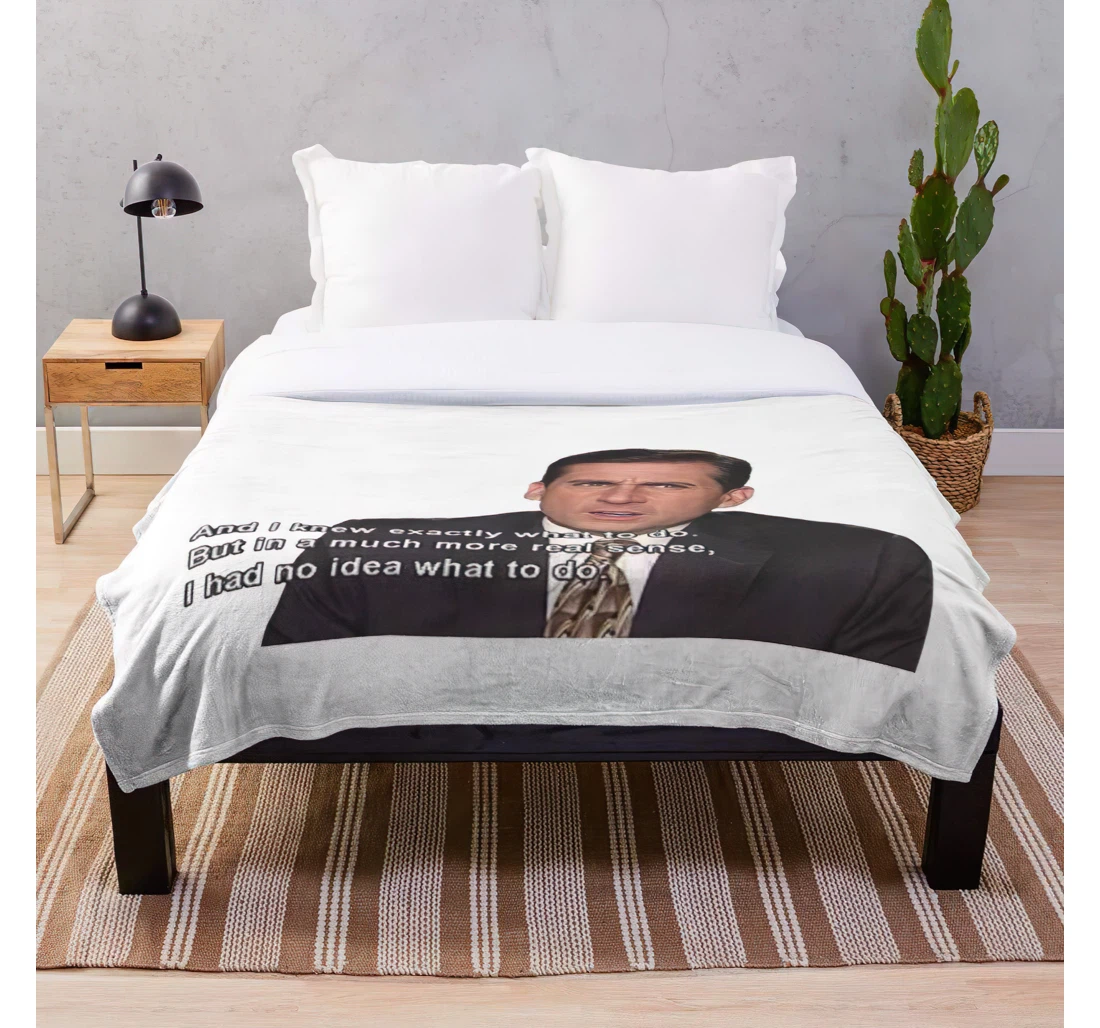 Throw Blanket, Quilt - Mifflin Quotes Michael Dunder Manager Funny Regional Scott The Show Office Customize Sherpa Fleece