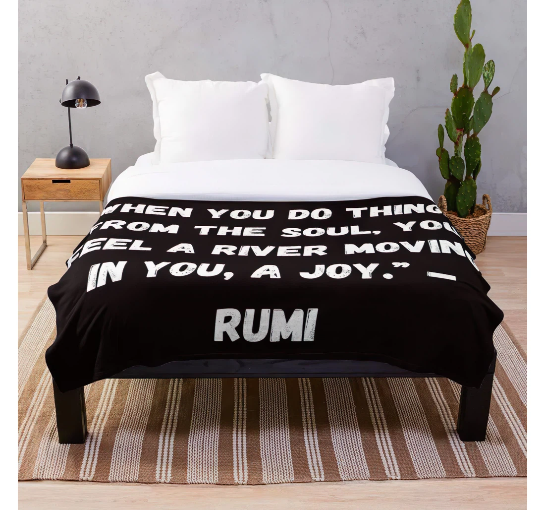 Throw Blanket, Quilt - Positive Quotes Love Rumi And God From Life About Customize Sherpa Fleece